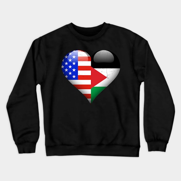 Half American Half Jordanian - Gift for Jordanian From Jordan Crewneck Sweatshirt by Country Flags